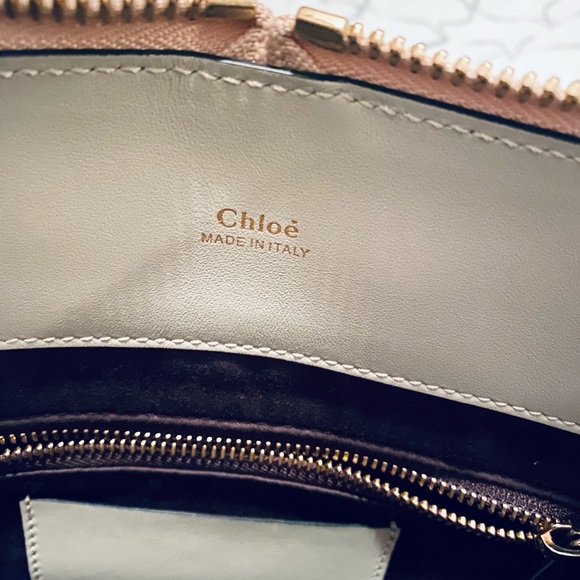 Rare and unique Chloe Medium Baylee Tote - pretty blue suede/calf leather - Picture 4 of 8